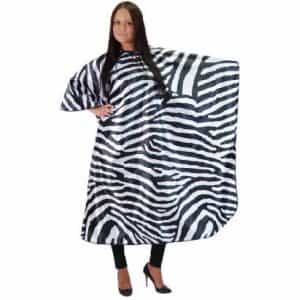 Пеньюар HairWay Zebra нейлоновый, водонепроницаемый, черно-белый 239x164 см 37666