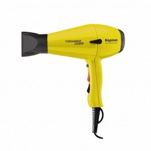Профессиональный фен для укладки волос Kapous Tornado 2500 желтый 1607K